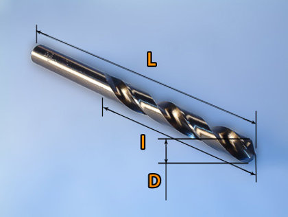 Kobalta urbis 3 - 10mm garā sērija HSS-E DIN340